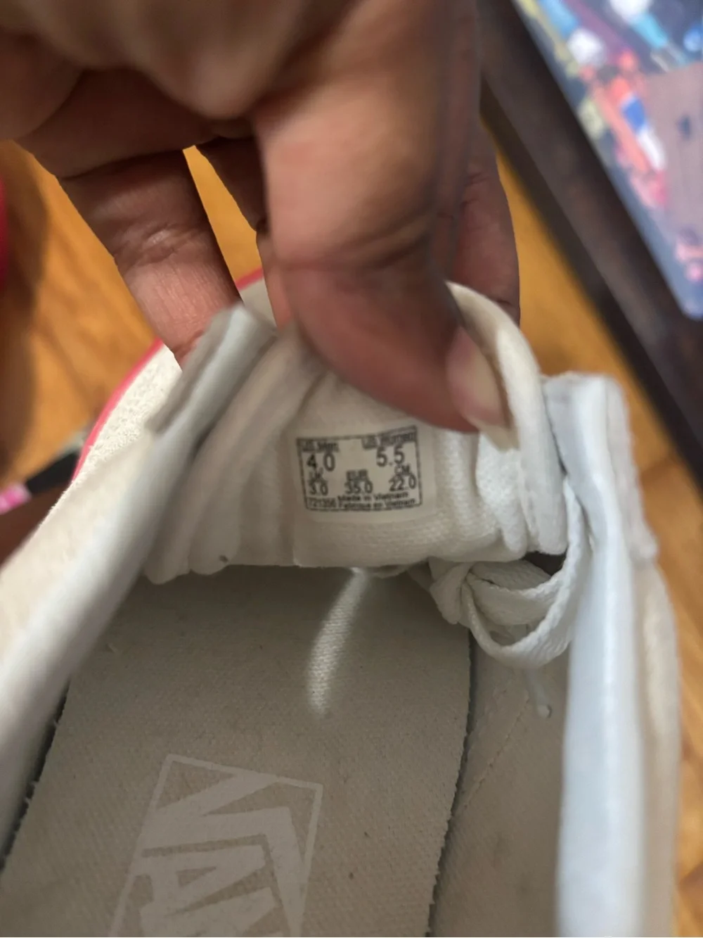 Vans White Suede Platform Sneakers with Pink Sole